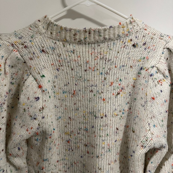 SHEIN Cream Colourful Popcorn Knit Drop Shoulder Sweater Size 8/10 Women’s - Picture 10 of 11